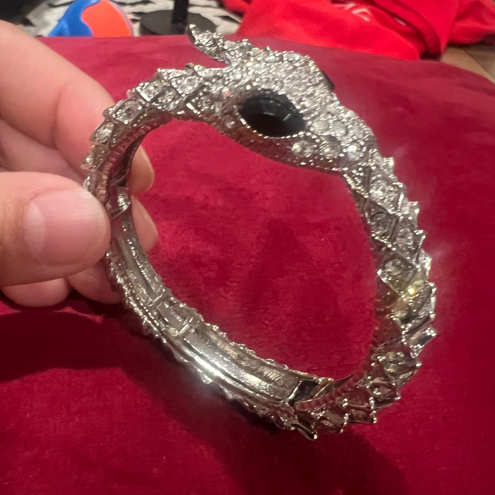 Silver and Black Snake Bracelet